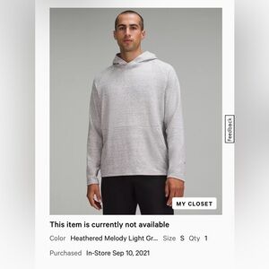 Men’s lululemon heather grey Textured Double-Knit Cotton Hoodie